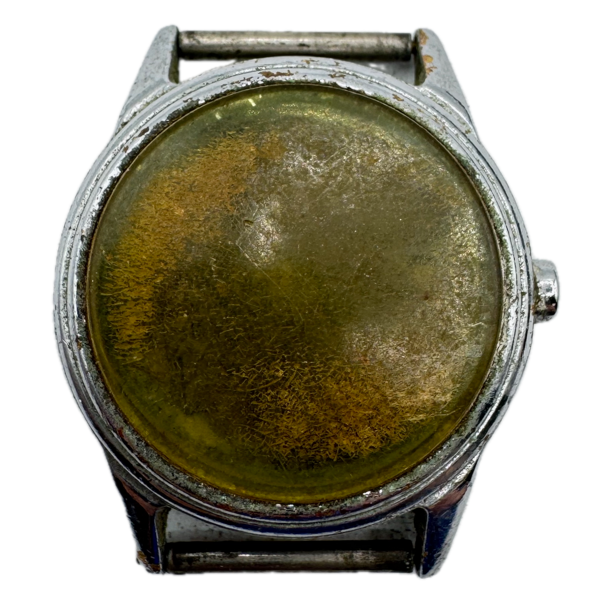 Vintage Elgin Military R88-W-800 Men's Wristwatch Case 30mm Steel & Chrome