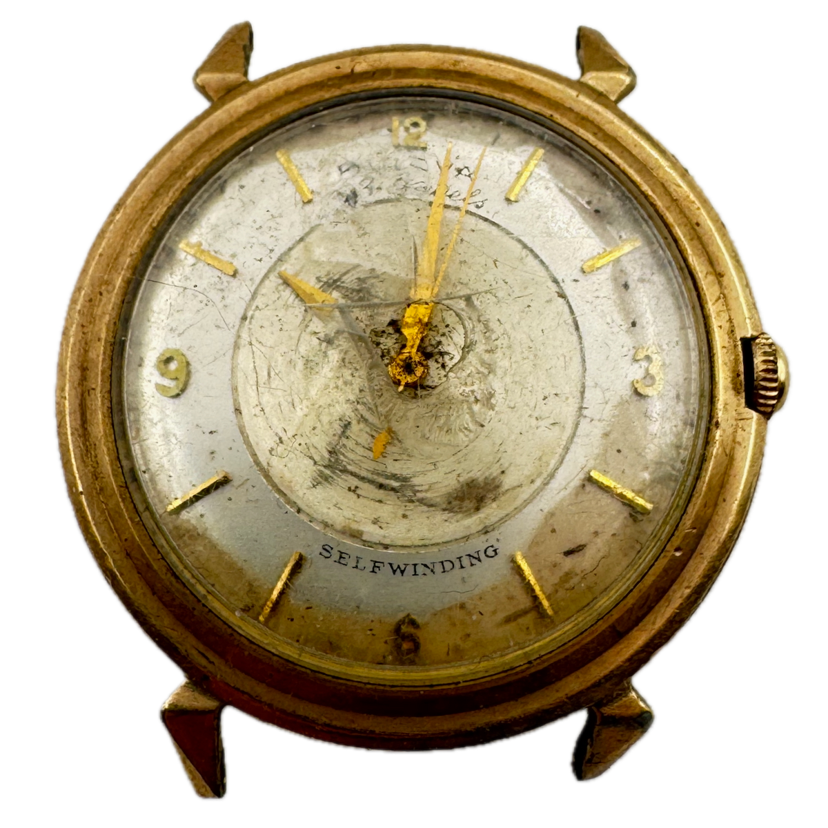 Vintage 1959 Bulova Mystery Dial Men's Automatic Wristwatch Swiss 10k RGP