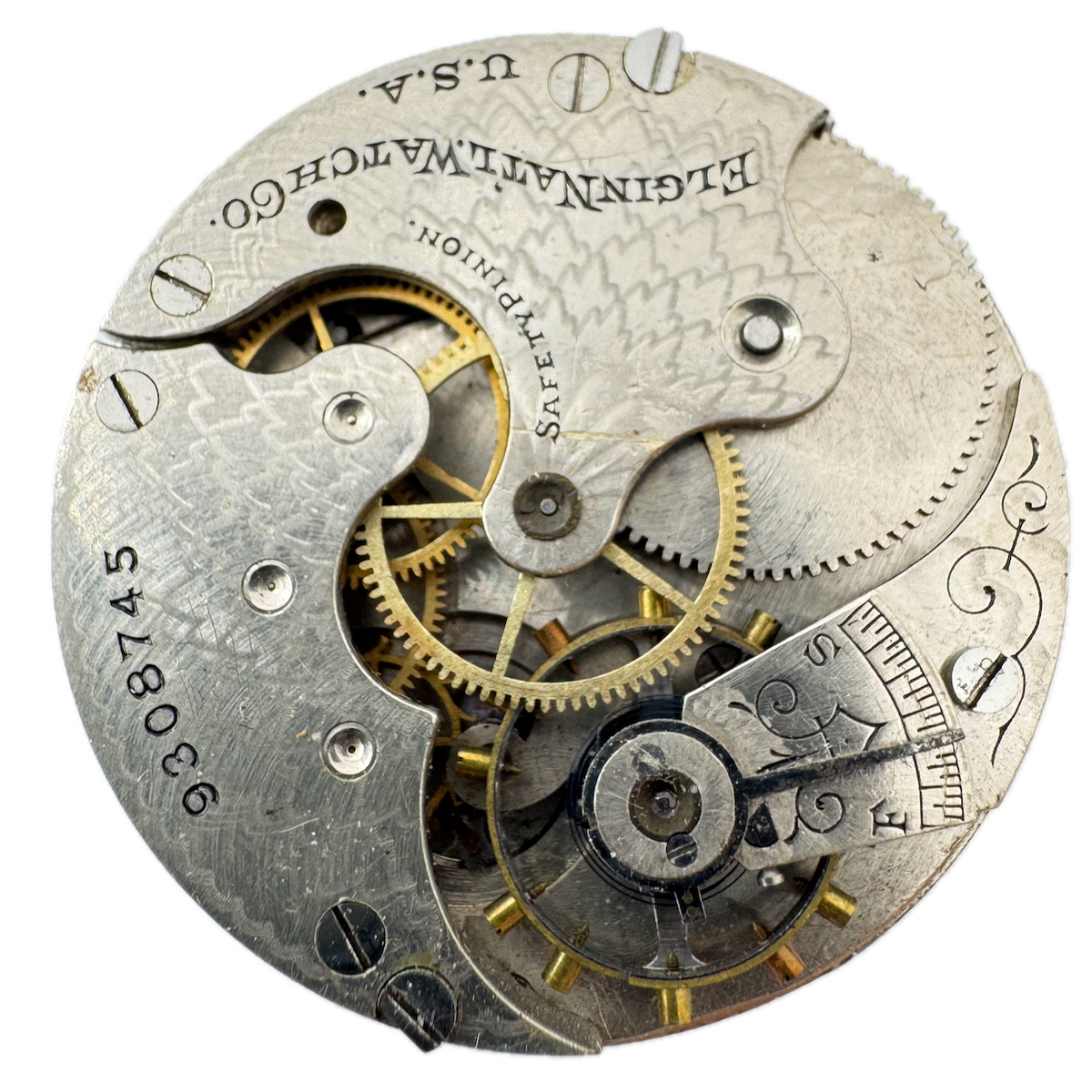 Antique 6s 1902 Elgin 7 Jewel Mechanical Hunter Pocket Watch Movement 206 USA