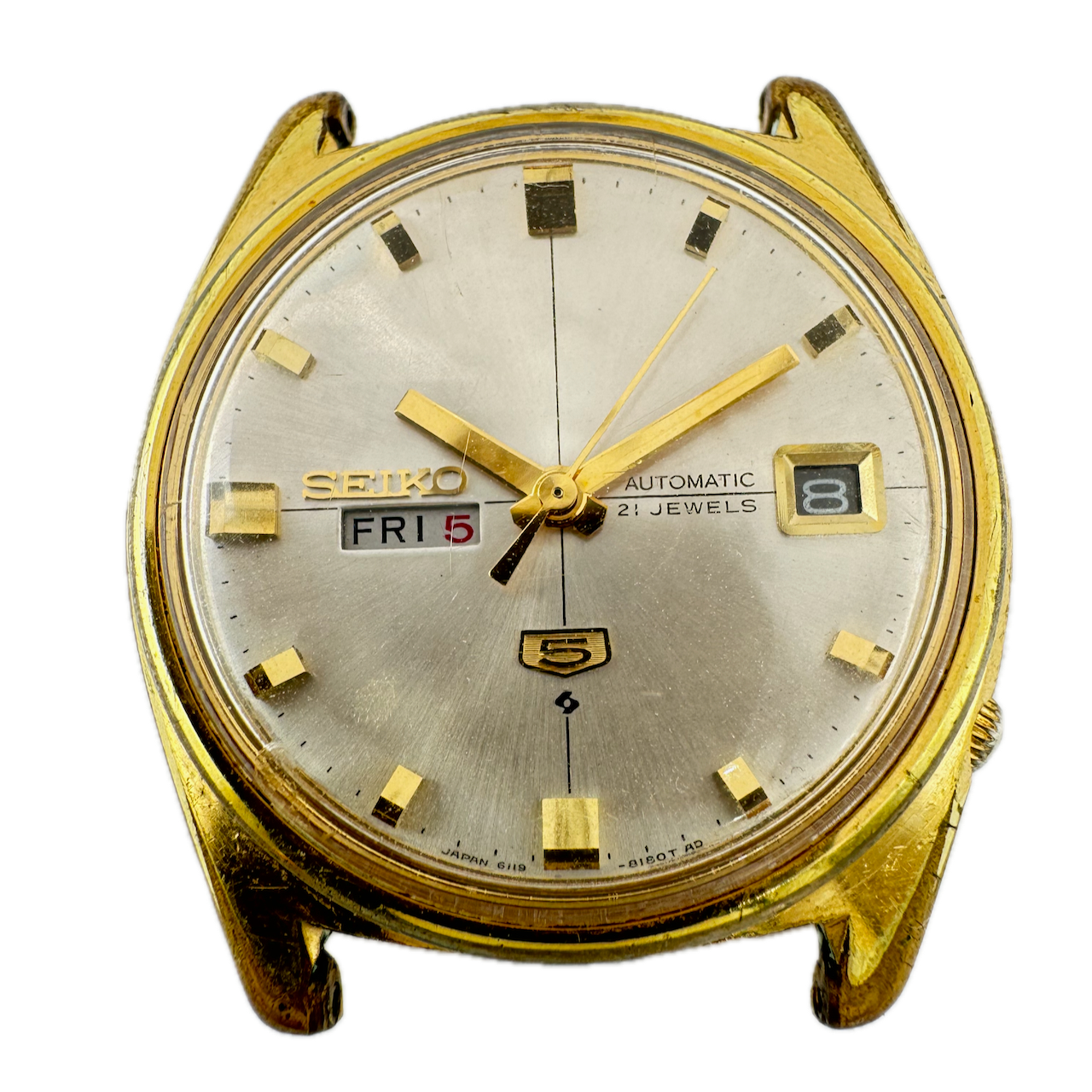 Vintage 36mm Seiko 6119-8090 21 Jewel Men's Automatic