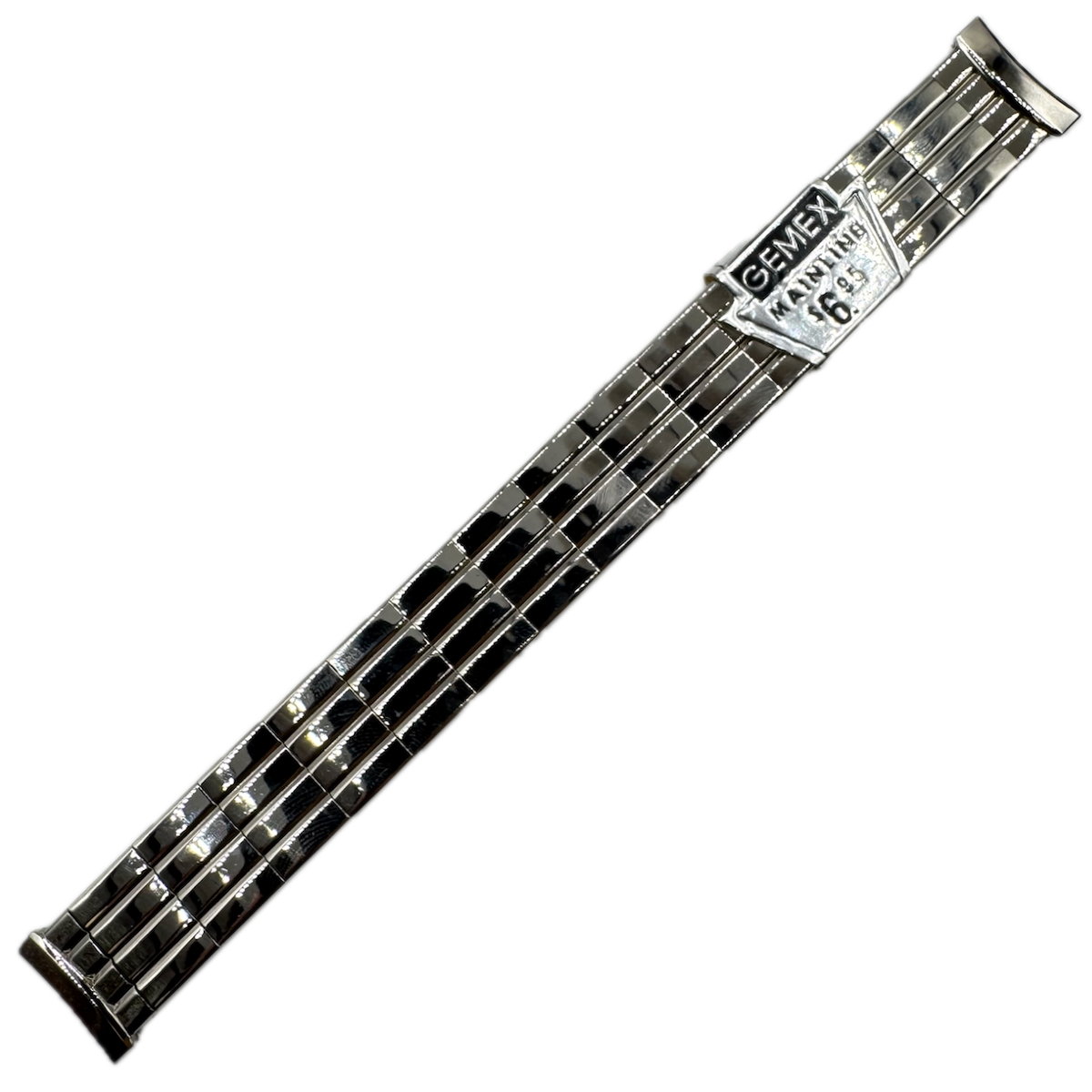Vintage 17mm Gemex Men's Wristwatch Bracelet Stainless Steel Mainline USA