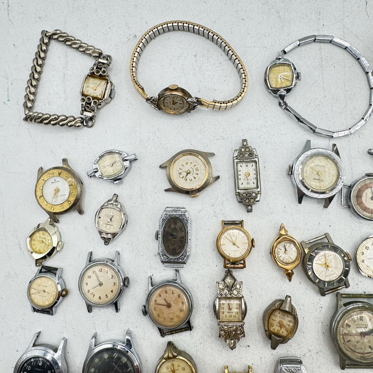 Bulova, Bradley, Timex, etc. Lot of 50